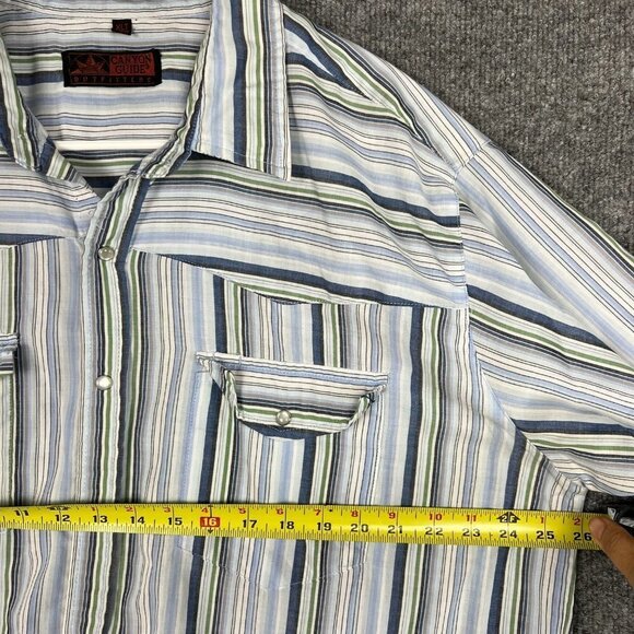 Canyon Guide Outfitters western style pearl snap plaid button up mens XL/Tall - Picture 6 of 8